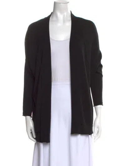 Pre-owned Barbara Bui Wool Open Front Sweater In Black