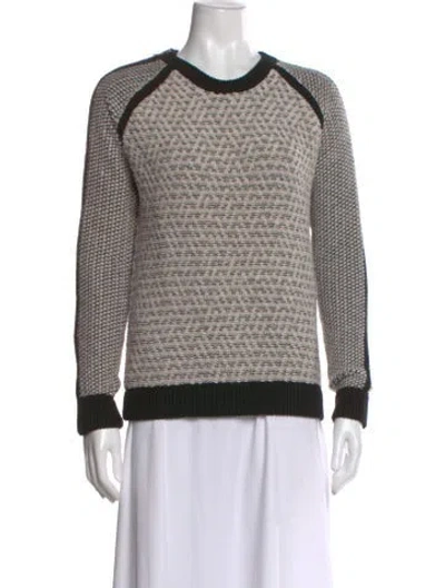 Pre-owned Barbara Bui Wool Patterned Sweater In Black