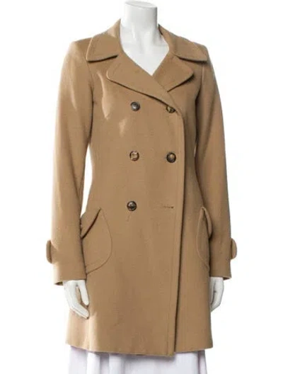 Pre-owned Barbara Bui Wool Peacoat In Neutral