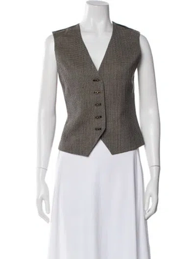 Pre-owned Barbara Bui Wool Printed Vest In Grey