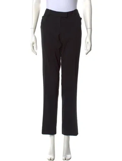 Pre-owned Barbara Bui Wool Straight Leg Pants In Black