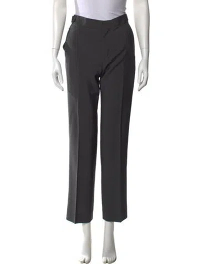 Pre-owned Barbara Bui Wool Straight Leg Pants In Gray