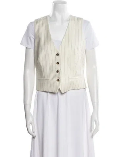 Pre-owned Barbara Bui Wool Striped Vest In Neutral