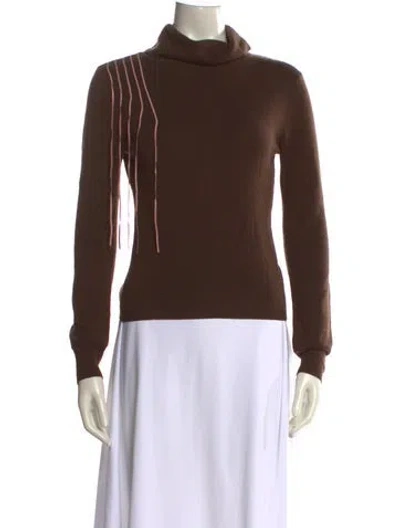 Pre-owned Barbara Bui Wool Turtleneck Sweater In Brown