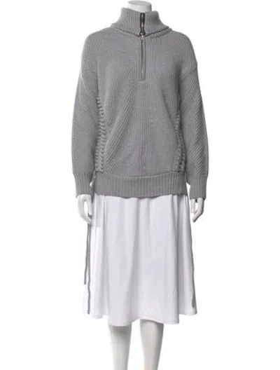 Pre-owned Barbara Bui Wool Turtleneck Sweater In Grey