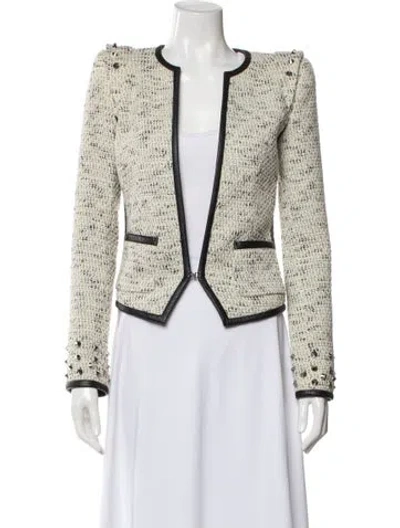 Pre-owned Barbara Bui Wool Tweed Pattern Evening Jacket