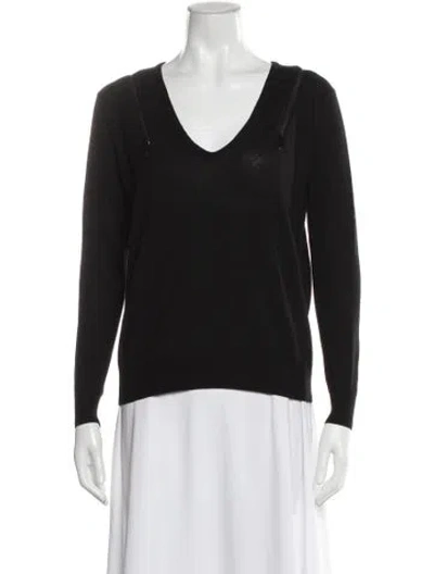 Pre-owned Barbara Bui Wool V-neck Sweater In Gray