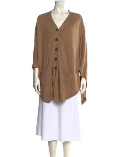 Pre-owned Barbara Bui Wool V-neck Sweater In Neutral