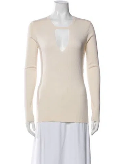 Pre-owned Barbara Bui Wool V-neck Sweater In Neutrals