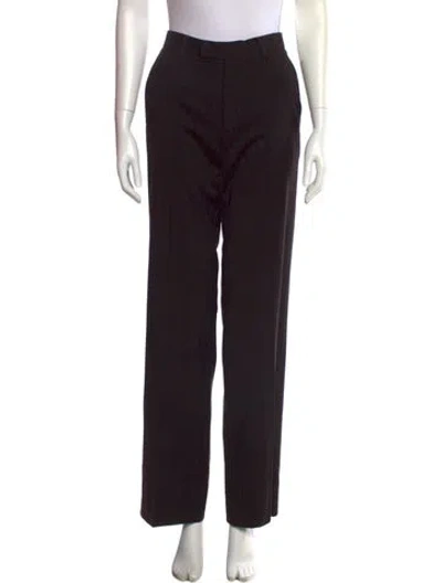 Pre-owned Barbara Bui Wool Wide Leg Pants In Black