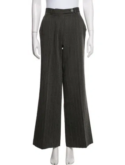 Pre-owned Barbara Bui Wool Wide Leg Pants In Black