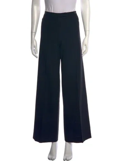 Pre-owned Barbara Bui Wool Wide Leg Pants In Black