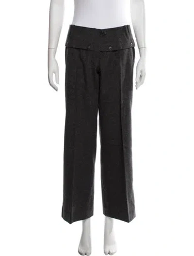 Pre-owned Barbara Bui Wool Wide Leg Pants In Grey