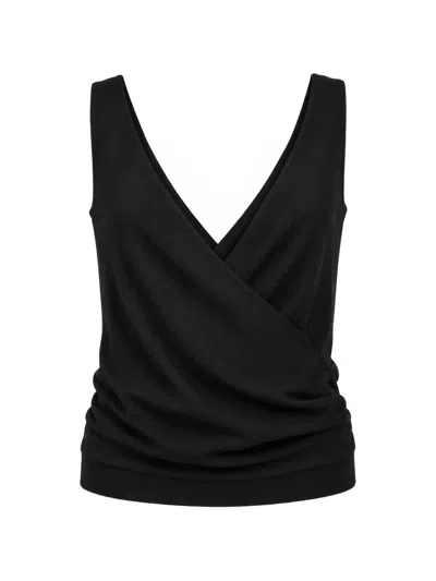 Barbara Bui Wrap-style Sleeveless Top In Black