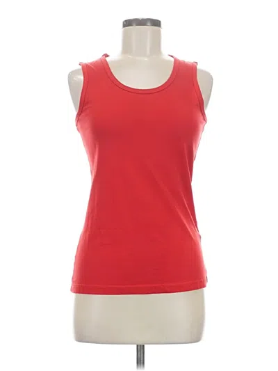 Pre-owned Barbara Gerwit Sleeveless Top Red Scoop Neck Tops