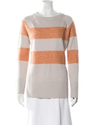 Pre-owned Barbara Lohmann Cashmere Colorblock Pattern Sweater W/ Tags In Orange