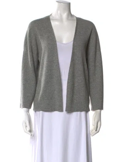 Pre-owned Barbara Lohmann Cashmere Open Front Sweater In Gray