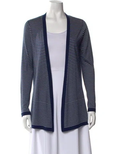 Pre-owned Barbara Lohmann Cashmere Striped Sweater W/ Tags In Blue