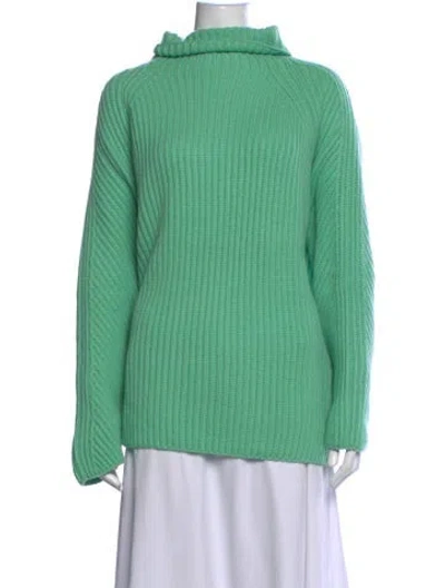 Pre-owned Barbara Lohmann Cashmere Turtleneck Sweater W/ Tags In Green