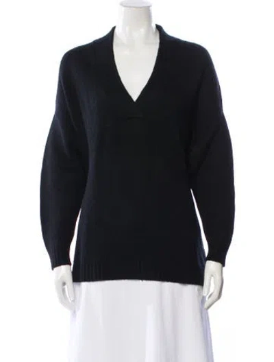 Pre-owned Barbara Lohmann Cashmere V-neck Sweater In Gray