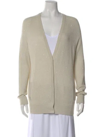 Pre-owned Barbara Lohmann Cashmere V-neck Sweater In Neutral