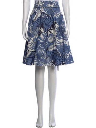 Pre-owned Barbara Lohmann Floral Print Midi Length Skirt In Blue