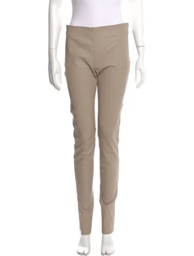 Pre-owned Barbara Lohmann Lamb Leather Skinny Leg Pants In Neutral