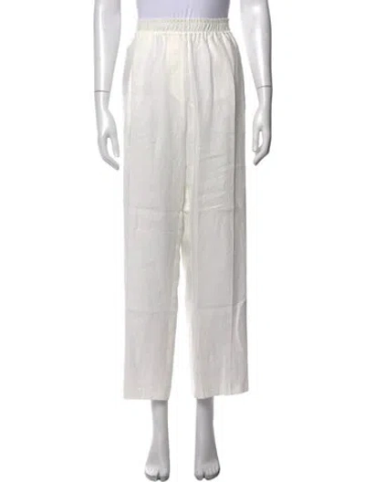 Pre-owned Barbara Lohmann Linen Straight Leg Pants W/ Tags In White