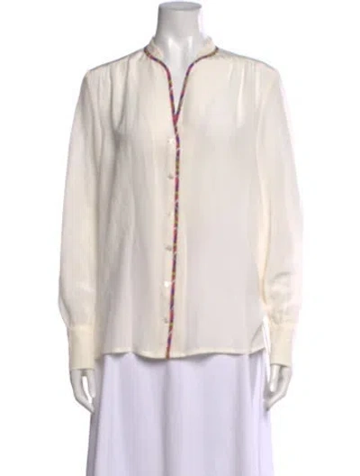 Pre-owned Barbara Lohmann Silk Long Sleeve Blouse In Neutral