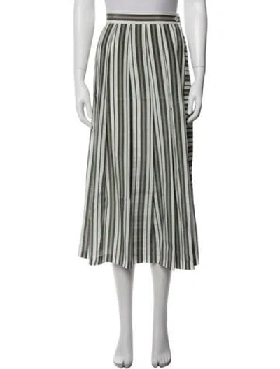 Pre-owned Barbara Lohmann Silk Midi Length Skirt W/ Tags In Green