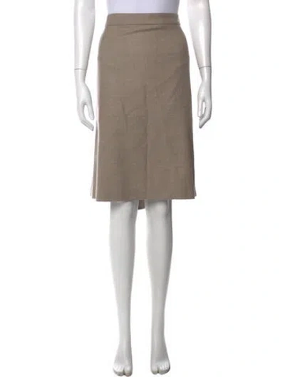 Pre-owned Barbara Lohmann Suede Knee-length Skirt W/ Tags In Neutrals