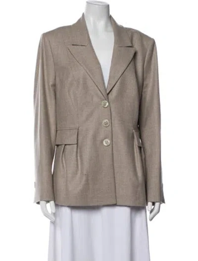 Pre-owned Barbara Lohmann Virgin Wool Blazer W/ Tags In Neutrals