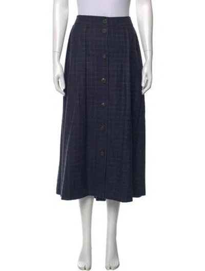 Pre-owned Barbara Lohmann Virgin Wool Midi Length Skirt W/ Tags In Blue