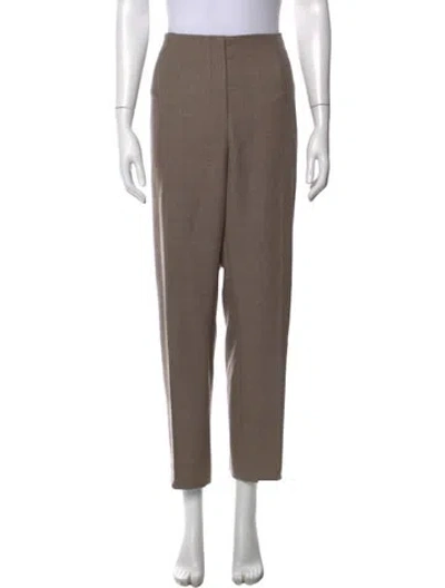 Pre-owned Barbara Lohmann Virgin Wool Straight Leg Pants W/ Tags In Brown
