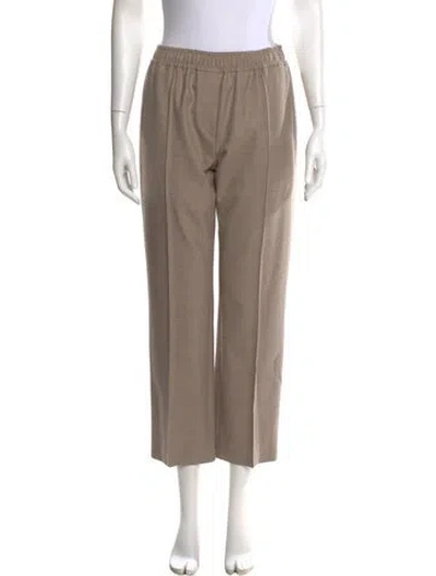 Pre-owned Barbara Lohmann Virgin Wool Straight Leg Pants W/ Tags In Neutral