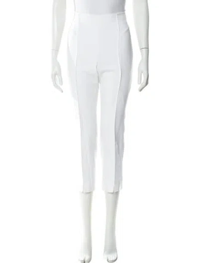 Pre-owned Barbara Lohmann Virgin Wool Straight Leg Pants In White