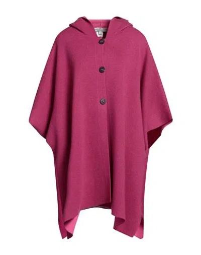 Barbara Lohmann Woman Capes & Ponchos Magenta Size L Cashmere, Polyamide, Elastane In Pink