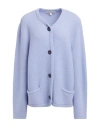Barbara Lohmann Woman Cardigan Light Blue Size 14 Cashmere, Polyamide, Elastane In Blue