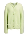 Barbara Lohmann Woman Cardigan Light Green Size 14 Cashmere, Polyamide, Elastane