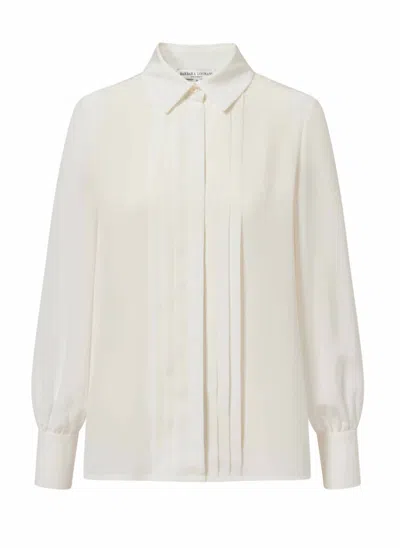 Barbara Lohmann Women's Bristol Pleated Front Blouse In Off-white