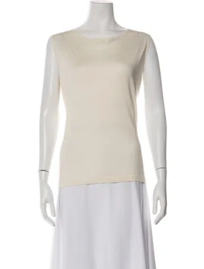 Pre-owned Barbara Lohmann Wool Crew Neck Top W/ Tags In Neutrals
