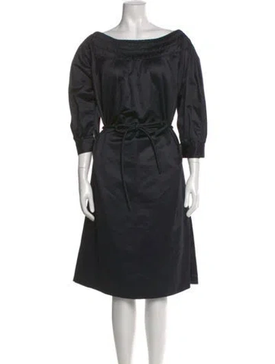 Pre-owned Barbara Tfank Bateau Neckline Knee-length Dress In Black