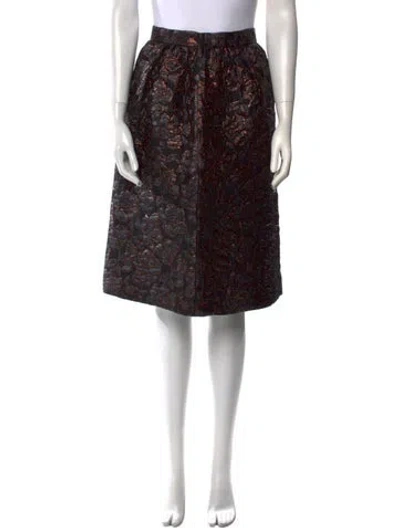 Pre-owned Barbara Tfank Floral Print Knee-length Skirt In Black