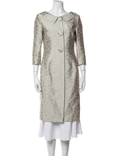 Pre-owned Barbara Tfank Patterned Coat In Neutral
