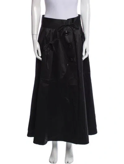 Pre-owned Barbara Tfank Pleated Accents Long Skirt In Black
