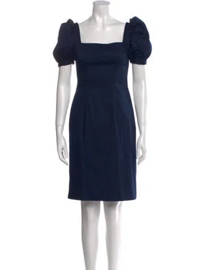 Pre-owned Barbara Tfank Square Neckline Mini Dress In Blue