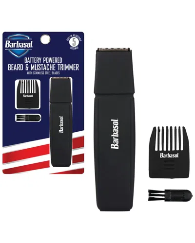 Barbasol Beard & Mustache Trimmer With Stainless Steel Blades In White