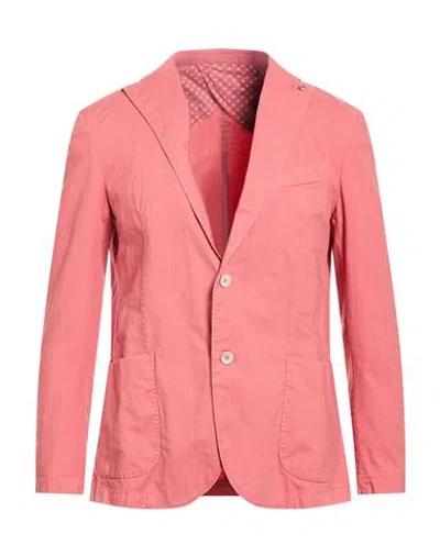 Barbati Man Blazer Antique Rose Size 40 Cotton, Polyester, Elastane In Pink
