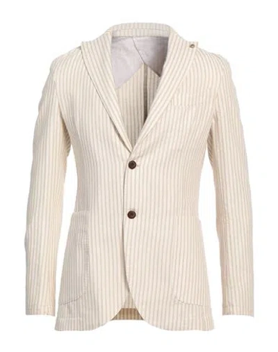 Barbati Man Blazer Beige Size 36 Cotton, Polyester