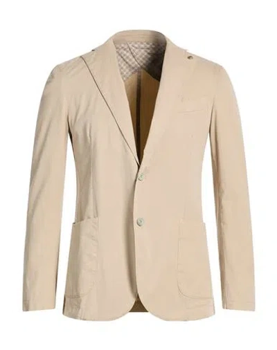 Barbati Man Blazer Beige Size 42 Cotton, Elastane In Neutral
